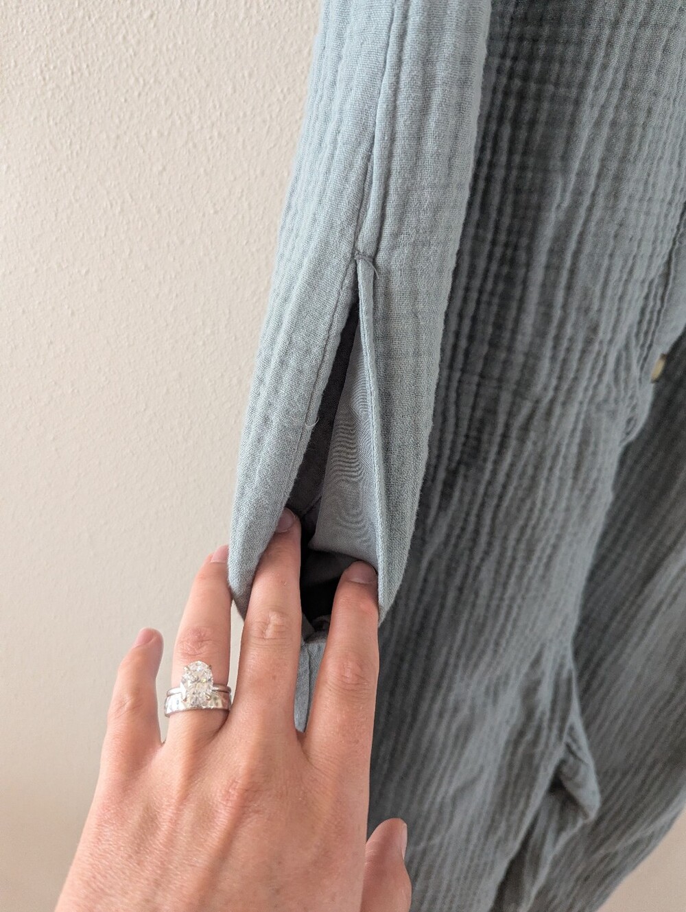 Cotton Gauze Maternity Jumpsuit - Picture 5 of 8